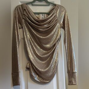 Shimmering Gold Long Sleeve Top